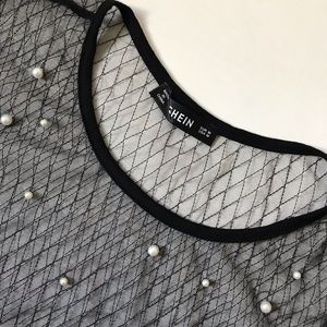MESH SHEIN TOP WITH PEARLS